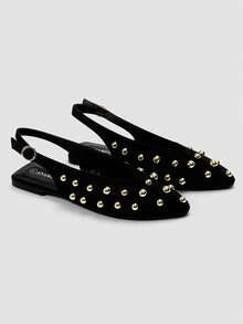 Alvarani Petite Size Spring Summer New Women's Premium Fashion Comfortable Glitter Sandals Flats, Cute For Everyday Wear, Holiday Season - Black - View 4