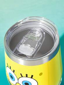 SpongeBob SquarePants | SHEIN 360ml/12oz 不鏽鋼防漏蓋隨行杯，適用熱飲/冷飲，適合大多數杯架，送禮首選 - 黃色 - 查看 3