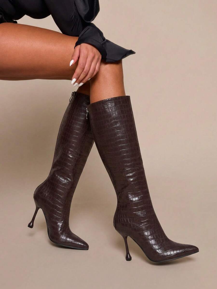 Daringsoles Classic Western Style Women's Boots, Suitable For Daily And Festive Occasions In Autumn And Winter - Coffee Brown - View 1