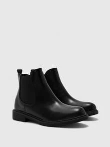 CUCCOO BIZCHIC Ladies Comfortable Black Autumn And Winter Flat-Bottomed Fashion Boots - Black - View 2