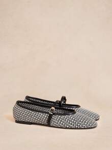 Rosivie Women's Black Woven Buckle Design Versatile Fashion Flats For Daily Travel, Suitable For Daily Leisure, Vacation Travel, And Classic Commuting - Black - View 7