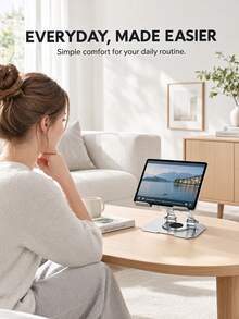 Teckwe Desktop Live Streaming Phone Mount: 360° Rotating Base; Spacious And Sturdy Metal Design Ensures A Secure Hold; Compatible With A Wide Range Of Tablets And Phones; Versatile Mount With Multi-Angle Adjustment - View 4