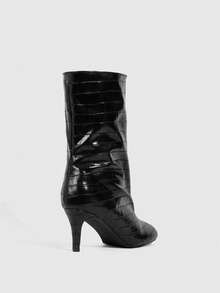 CUCCOO SZL Women's Fashion Square Heel Versatile Short Boots, Holiday Shoes - Black - View 3
