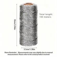 1.5mm 100m Gold Silver Macrame Cord Rope String For Gift Wrapping, Hanging Ornaments, Party Supplies, Sewing Diy Rope Ribbon Crafts Twine Twisted Thread Home Decoration Valentine'S Day - Multicolor - View 3