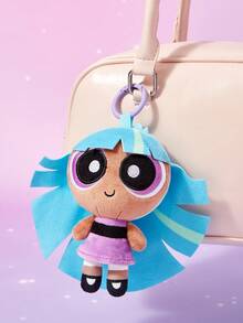 THE POWERPUFF GIRLS X POKOJA LAND 聯名 3D 毛絨吊飾鑰匙圈，可愛立體造型，經典設計，可掛在包包、鑰匙圈、書包等 - 藍色 - 查看 2