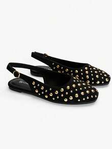 Alvarani New Women's Premium Fashion Comfortable Glitter Flat Sandals Mules, Cute For Everyday Wear, Holiday Spring And Summer - Black - View 2