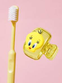 LOONEY TUNES X SHEIN 1 Travel Toothbrush Storage Clip, Portable Toothbrush Head Protective Cover - Yellow - View 2