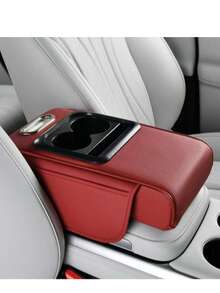Car Armrest Height Pillow, 3d Embossed Design, With Integrated Center Armrest And Multi-Function Storage Compartment, Relieves Driving Fatigue, Side Pocket For Storing Items - Multicolor - View 3