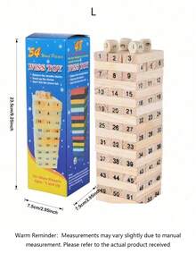 1 Pc Children's Puzzle Log Jenga Toy, Stimulate Children's Imagination - Brown - View 18