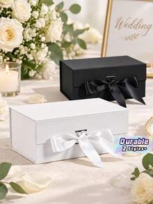 Luxury Gift Box Set With Lids, Blank Upscale Packaging Boxes Suitable For Wedding Bridesmaid Gifts, Birthdays, Christmas, Graduation Parties And Presents - multicolor - View 1