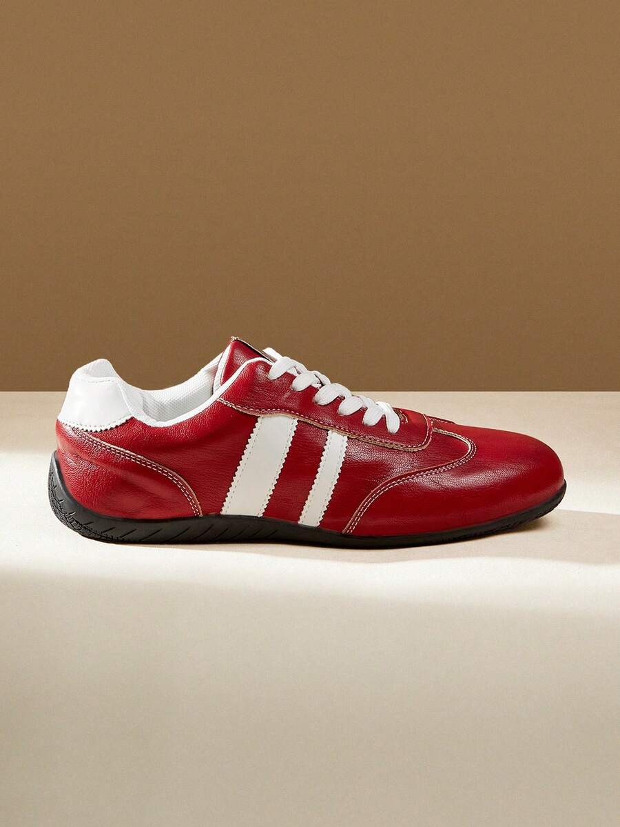 CUCCOO EASI 女款平底休閒鞋 圓頭繫帶舒適外穿女鞋 運動鞋 - 紅色 - 查看 1