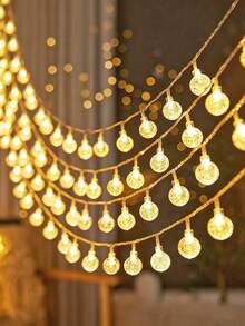 Teckwe 1pc Home Decoration Led Crystal Ball String Light,Battery Operated Bubble LED Fairy Light String, Suitable For Home,Garden, Camping, Party, Wedding Prom,Birthday, Courtyard Decoration,Christmas Tree Decoration Ball String Lights,Bedroom Decor Lights - White - View 19