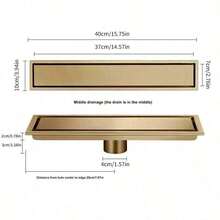 Gold Rectangular Floor Drain, Designed With Thick Stainless Steel, High Drainage Capacity, Odor-Proof, Suitable For Hotel, Shower Room, Balcony And Other Scenarios - Multiple Sizes Available - Multicolor - View 13