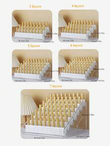 1pc Removable Multi-Layer Cosmetics Storage Rack With Buckle, Nail Polish Storage Box, Desktop Cosmetics Display Rack, Nail Polish Multifunctional Cosmetics Box, Lipstick, Beauty Tools And Skin Care Products, Back To School, Christmas - Clear - View 12