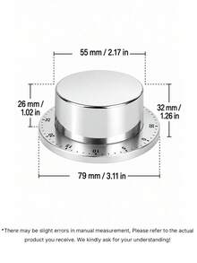 Magnetic Kitchen Timer, Stainless Steel Mechanical 60-Minute Countdown Timer, Cooking Timer With Loud Alarm And Easy To Rotate Dial, Suitable For Magnetic Timers In Kitchen, Baking, Classroom And Refrigerator. - Multicolor - View 4