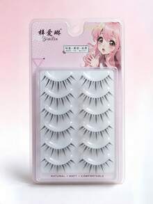 5 Pairs Cartoon Style False Lashes Natural Soft Transparent Plastic Band Demon Fairy Look Must Have Beauty Accessory - Multicolor - View 3
