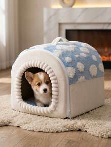 PETSIN This Cloud-Shaped Cat House Is A Comfortable Portable Cat Bed, A Detachable And Washable Indoor Dog House, And A Warm Pet Burrow Nest, Suitable For Rabbits, Dogs, And Cats All Year Round. - Multicolor - View 6