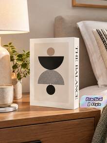 1pc Luxury Stylish Open Faux Book Decor, Christmas Ornament, Gift, Living Room Accessory, Paper Storage Box, Nordic Style Coffee Table Book, Storage For Keys, Trinkets & Jewelry - Apricot - View 1