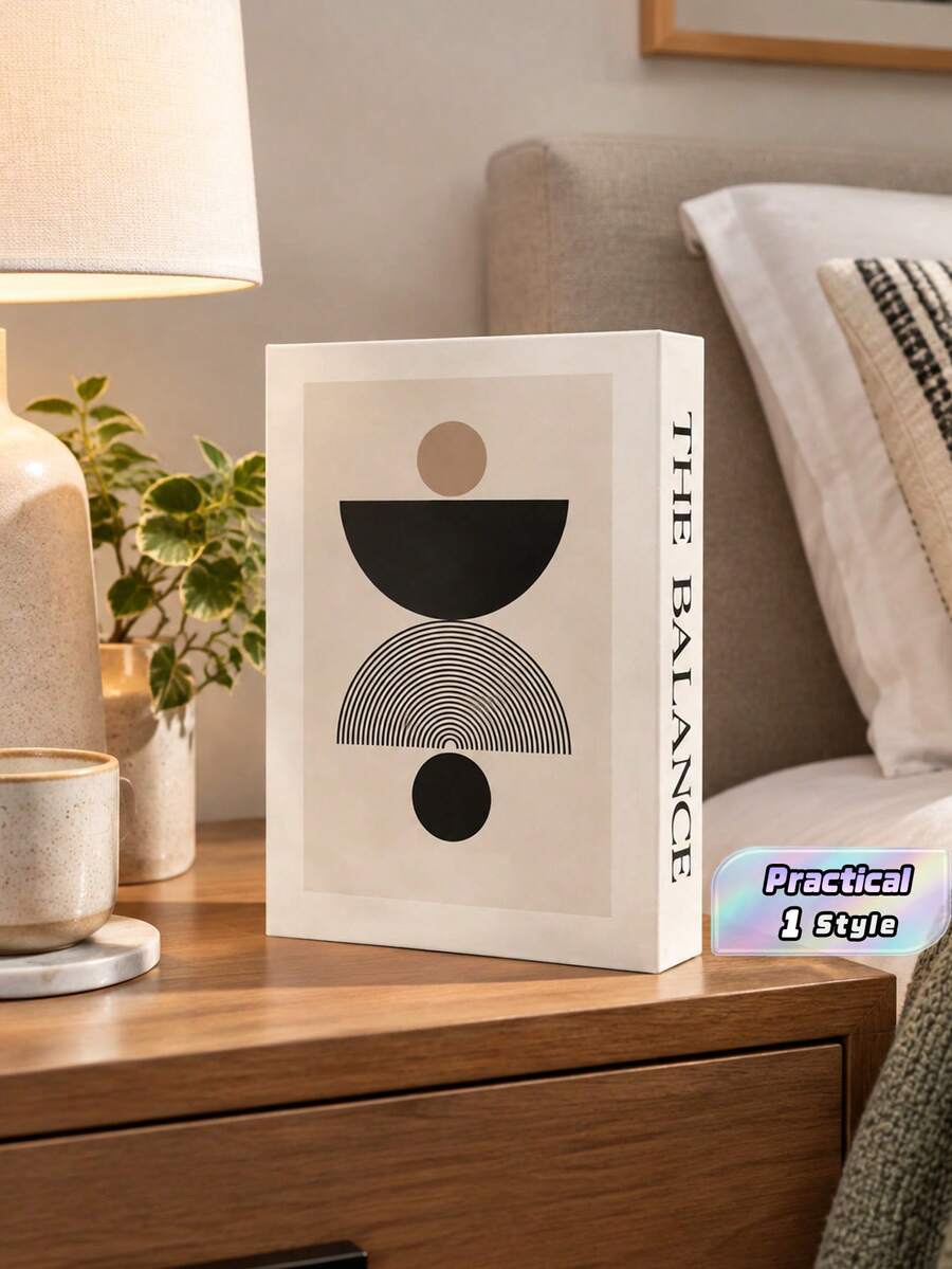 1pc Luxury Stylish Open Faux Book Decor, Christmas Ornament, Gift, Living Room Accessory, Paper Storage Box, Nordic Style Coffee Table Book, Storage For Keys, Trinkets & Jewelry - Apricot - View 1