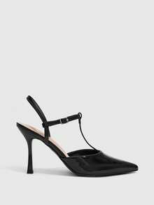 CUCCOO SZL Ladies Pointed Round Vamp Empty Shoes. Painted High Heels. Versatile Commuter Four Seasons Classic Women's Shoes - Black 1 - View 6