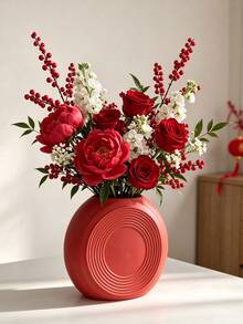 Nordic Style Bulbous Plastic Flower Vase, Unbreakable Creative Flower Arrangement Container, Decorative Tabletop Ornament For Home Indoor Decor - multicolor - View 8
