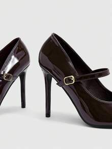 CUCCOO SZL Women's Shoes Pointed Strips Decoration Fashion Wedding Party High Heels Sandals - Coffee Brown - View 5