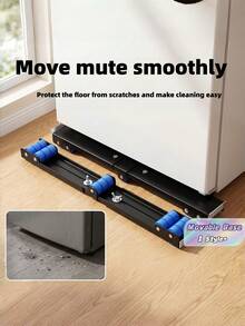 30 Wheels Adjustable Washing Machine Base Extendable Non Slip Thickened Rubber Fridge Stand Movable Appliance Riser Storage Frame For Laundry Kitchen Home Heavy Load Floor Protector Space Saving - multicolor - View 1