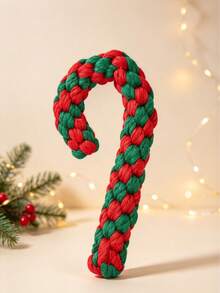 PETSIN Christmas Pet Rope‑Knot Toy Set, Hand‑Braided Candy Cane, Bone & Christmas Tree Shapes, Interactive Teeth‑Cleaning Chew Toys For Small & Medium Dogs, Christmas Gifts For Pets - Multicolor - View 9