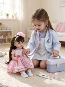 POKOJA LAND 1PC 55cm Sweet Reborn Baby Doll Princess, Vinyl Pretend Play Toy, Gift For Kids & Valentine's Day - Multicolor - View 1