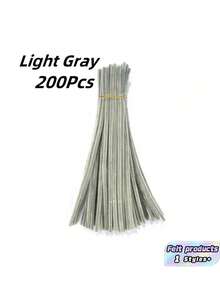 Grey Pipe Cleaners (200/400 Count), Available In 4 Colors; Grey Pipe Cleaner Craft Set; Solid-Color Pipe Cleaners; Fuzzy Pipe Cleaners For DIY Arts, Crafts, And Decorations. - Grey - View 14