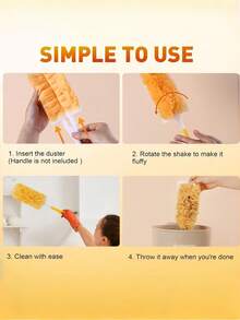 Heavy Duty Duster Refills With 1 ExtensionRetractable Pole + 1 Short Handle, Suitable For RotaryDusting Brushes, Multisurface 360° Larger Size DustersWith 4X Microfibers, Unscented Disposable Dusters ForCleaning Home, Blinds, Fans, Corners - one size fits all - View 9