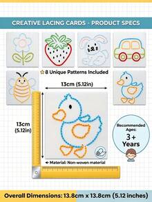 POKOJA LAND 21-Piece Beginner Sewing Kit – A Multi-Style Set Including Plastic Needles, Thread, And DIY Sewing Boards; Ideal For Children's Sewing And Felt Craft Projects, Helping To Develop Fine Motor Skills. - Multicolor - View 2