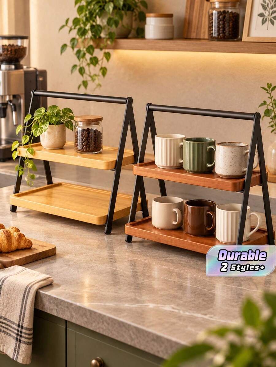 Cup Storage Desktop Shelf Table Table Top Cup Coffee Cup Table Cup Placing Rack Wrought Iron Cup Holder - View 1