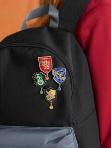 HARRY POTTER X SHEIN 4 Pcs/Set Vintage Alloy Emblem Pin Brooch Collectibles Gifts,Back To School - Multicolor - View 4
