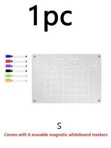 Magnetic Acrylic Weekly Planner Calendar, Erasable Message Writing Board, Wipeable Fridge Magnet For Home Kitchen Note Reminder - 48 - View 8