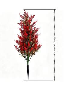 Realistic Autumn Red Pine And Cypress Artificial Tree, No Maintenance Fake Tree For Living Room, Garden, Bedroom, Balcony Corner Potted Decor - Artificial Potted Plant - View 9