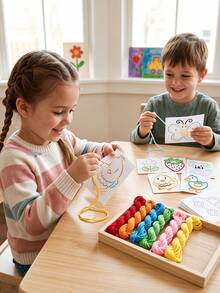 POKOJA LAND 21-Piece Beginner Sewing Kit – A Multi-Style Set Including Plastic Needles, Thread, And DIY Sewing Boards; Ideal For Children's Sewing And Felt Craft Projects, Helping To Develop Fine Motor Skills. - Multicolor - View 5