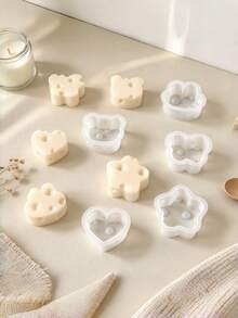 1PC Cheese Heart Bear Rabbit Star Butterfly Silicone Mold, Flexible Reusable, For DIY Aromatherapy Candle, Plaster, Resin Craft, Home Decor, Gift For Women Girls, Christmas Birthday Party, All Seasons - multicolor - View 2