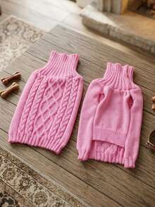 PETSIN 1 Minimalist Pet Sweater, Pink Soft And Comfortable Warm Pet Clothing - Multicolor - View 10