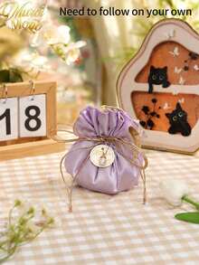 Muroi Mono This Stylish Ruffled Drawstring Pouch Is An Ideal Favor Bag For Showers And Parties. Made Of Soft Fabric With Delicate Ruffled Gathers, It Boasts Charming Ins‑Style Romantic Vibes. Great For Holding Small Gifts For Guests. - Banquet color - View 13