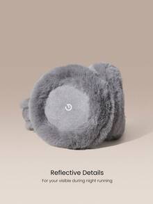 GLOWMODE Après Glow Collection First 可折疊毛絨耳罩，寬耳罩設計，附反光 Logo，適合滑雪、單板滑雪、冬季戶外活動 - 灰色 - 查看 3