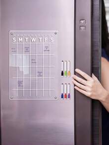 Magnetic Acrylic Weekly Planner Calendar, Erasable Message Writing Board, Wipeable Fridge Magnet For Home Kitchen Note Reminder - 50 - View 7