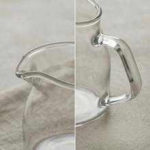Heat Resistant Borosilicate Glass Milk Pitcher, Clear Creamer Jug With Handle & Anti Drip Spout For Coffee Milk Sauce - transparent - View 8