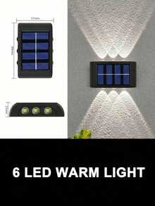 Teckwe 1pc 4LED/6LED/8LED Solar Powered Up & Down Sunlight Wall Light, Outdoor Waterproof LED Stair Light, Suitable For Yard, Garden, Lawn, Patio, Courtyard, Fence, Driveway, Path Decoration Light, Gift For Halloween, Christmas,Thanksgiving(600mAh Battery) - Long Wall Lamp - View 15
