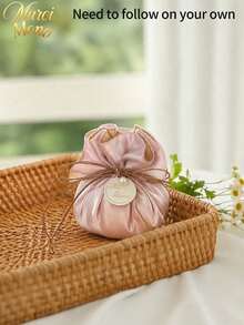 Muroi Mono This Stylish Ruffled Drawstring Pouch Is An Ideal Favor Bag For Showers And Parties. Made Of Soft Fabric With Delicate Ruffled Gathers, It Boasts Charming Ins‑Style Romantic Vibes. Great For Holding Small Gifts For Guests. - Banquet color - View 16