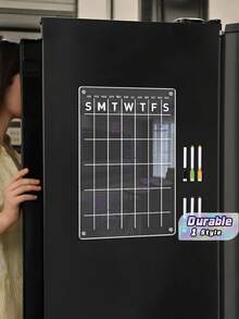 Magnetic Acrylic Weekly Planner Calendar, Erasable Message Writing Board, Wipeable Fridge Magnet For Home Kitchen Note Reminder - 50 - View 1