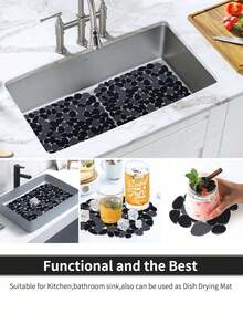Kitchen Sink Mat 1-Pack, Fast Draining Mesh Sink Protector Mat, Non-Slip Silicone Sink Bottom Pad, Dishwasher Grate For Dishes & Glassware, Sink Guard For Kitchen Sink - Multicolor - View 8