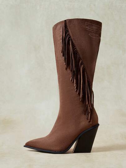 Styleloop Tassel Western Boots Women's Vintage Pointed
