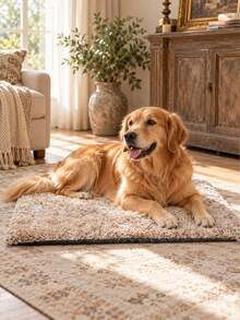 1pc Washable Pet Mat, Non-Slip Heat Retention Warm Pet Cushion, Dog Bed Cat Bed Universal For Dogs & Cats, All Seasons Use For Dog Crate, Sofa, Car & Floor - Khaki - View 7