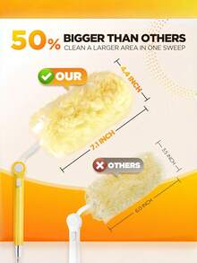 Heavy Duty Duster Refills With 1 ExtensionRetractable Pole + 1 Short Handle, Suitable For RotaryDusting Brushes, Multisurface 360° Larger Size DustersWith 4X Microfibers, Unscented Disposable Dusters ForCleaning Home, Blinds, Fans, Corners - one size fits all - View 4